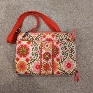 Vera Bradley Mini Laptop Floral Patterned Bag - Red and Green